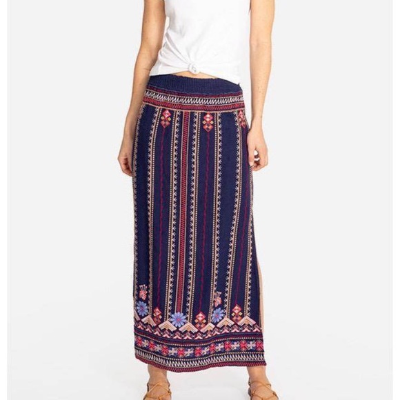 Rare Beautiful Johnny Was FREDERIQUE SIDE SLIT MAXI SKIRT - Picture 7 of 13